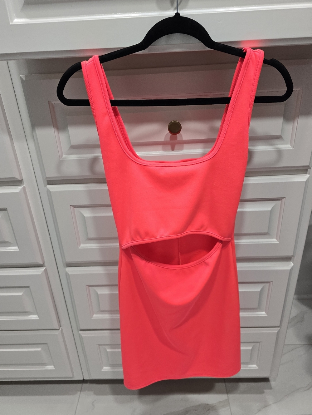 Gypsy Neon Coral Cutout Bodycon Mini Dress Size Large